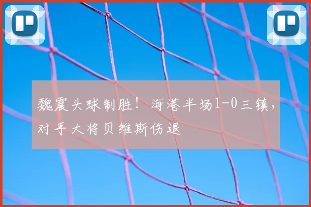 魏震头球制胜!海港半场1-0三镇,对手大将贝维斯伤退